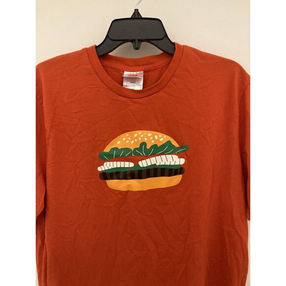 Burger King Whopper T Shirt Work Uniform Employee Orange Mens Large Shirt - Picture 3 of 7